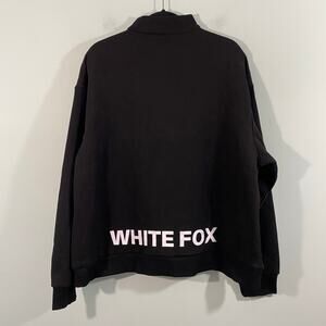 White Fox Boutique Black Sweatshirt with Pink Lettering